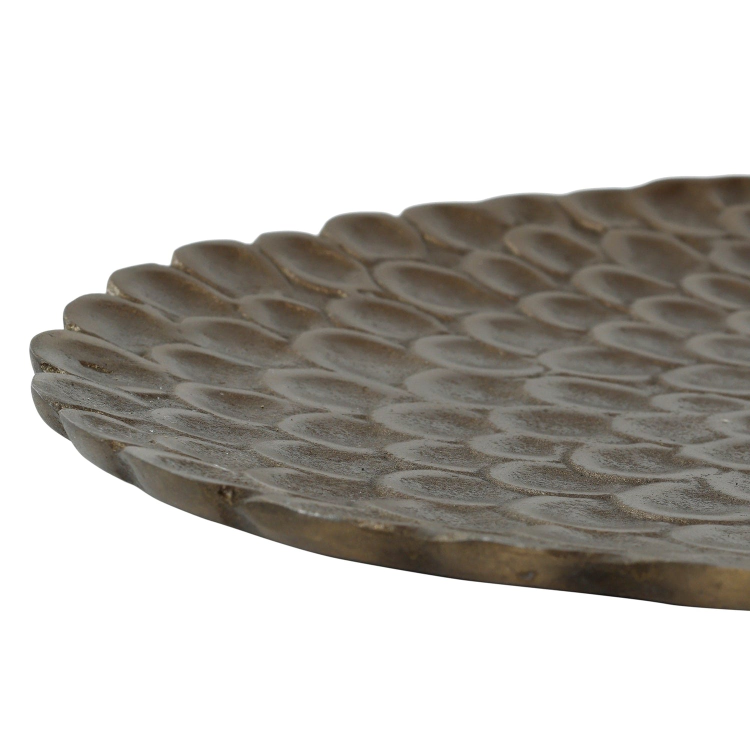 PTMD Lerissa Gold aluminium schaal bloemmotief ovaal L