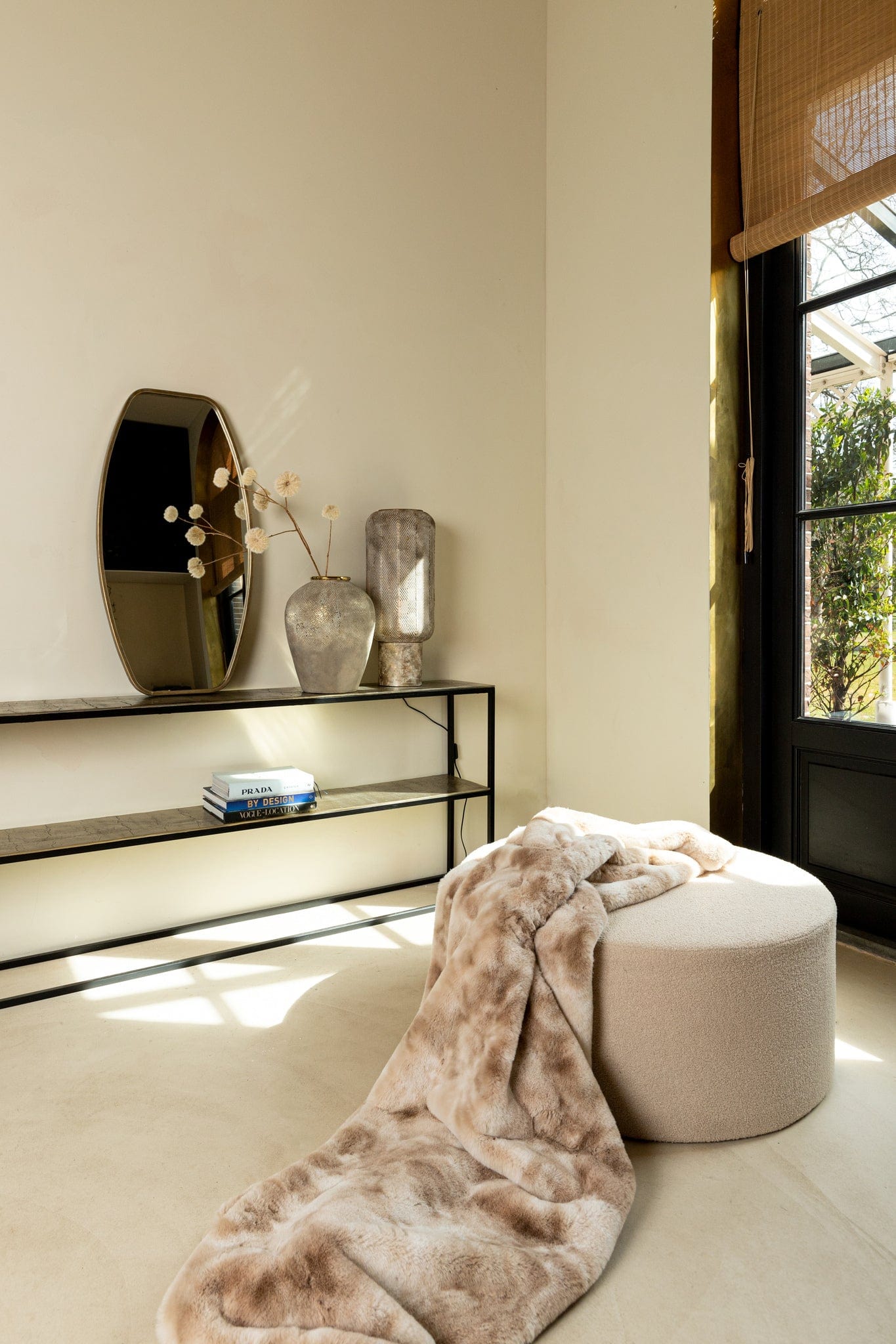 PTMD Linde Beige sprei van imitatiebont in geschenkverpakking 220x240