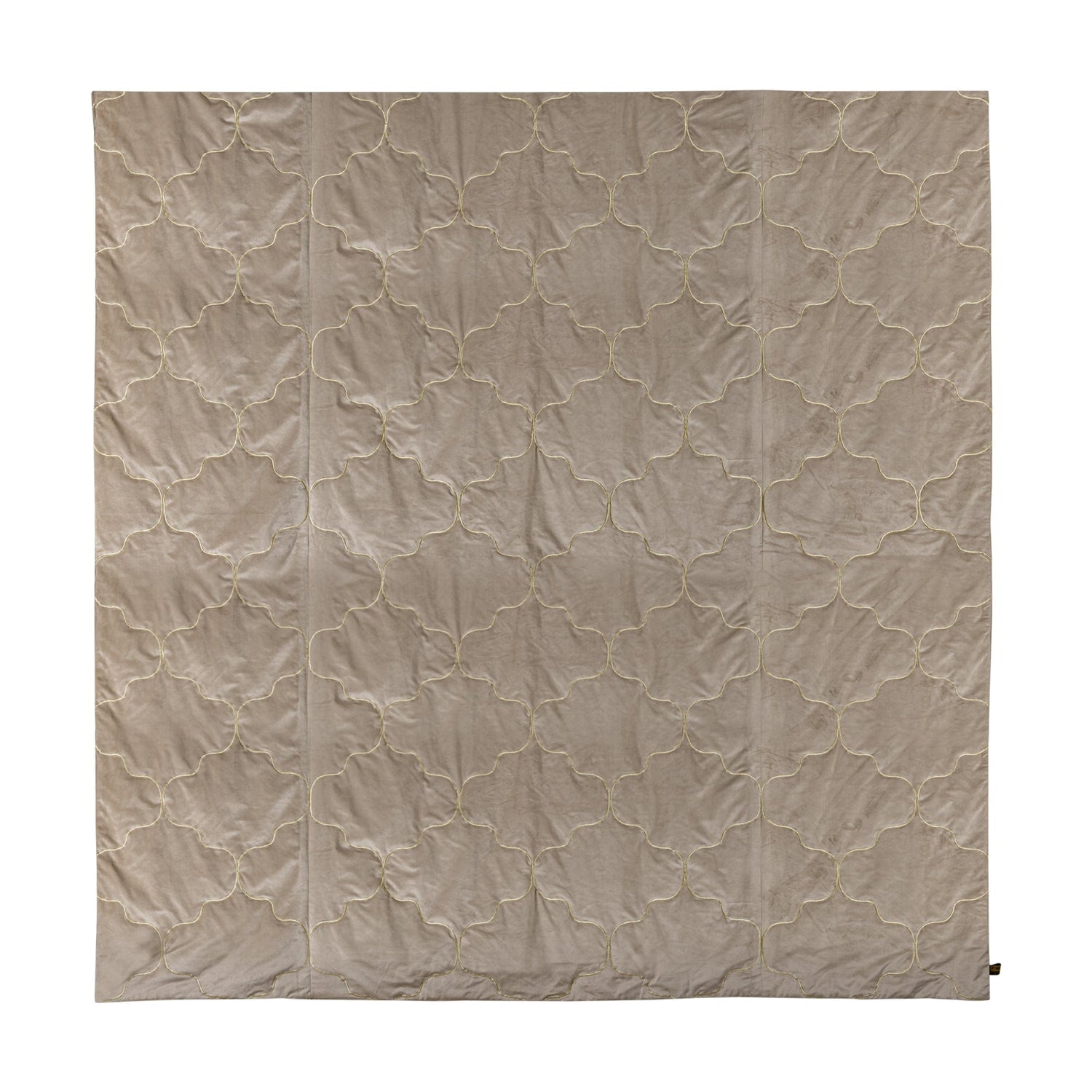 PTMD Lizze Beige fluwelen sprei borduurpatroon