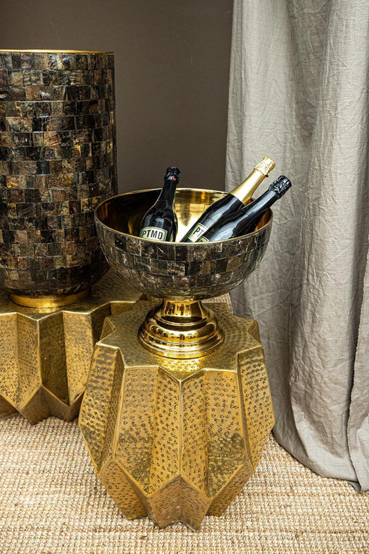 PTMD Loder Gold Horn glanzende pot natuurhoorn mozaïek SV2