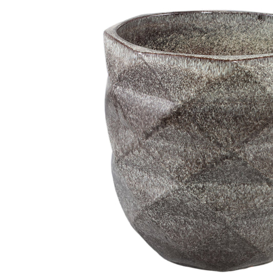 PTMD Lotte Lever geglazuurde keramische pot diamantstructuur SV4