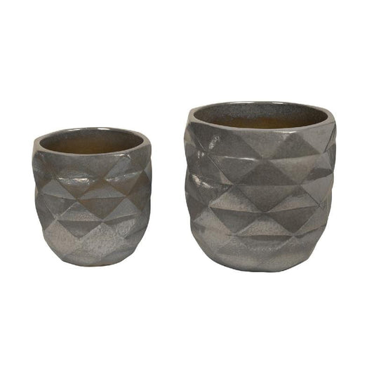 PTMD Lotte Pearl geglazuurde keramische pot diamantstructuur SV2