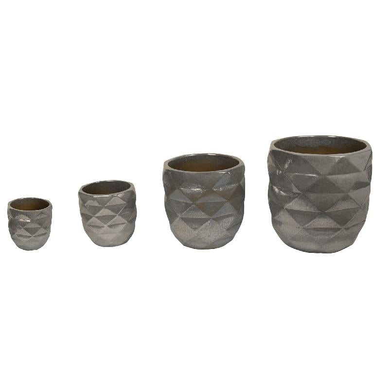 PTMD Lotte Pearl geglazuurde keramische pot diamantstructuur SV4