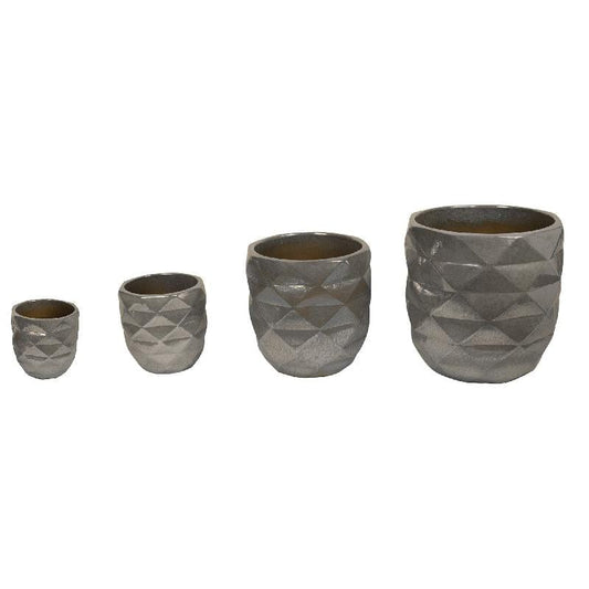 PTMD Lotte Pearl geglazuurde keramische pot diamantstructuur SV4