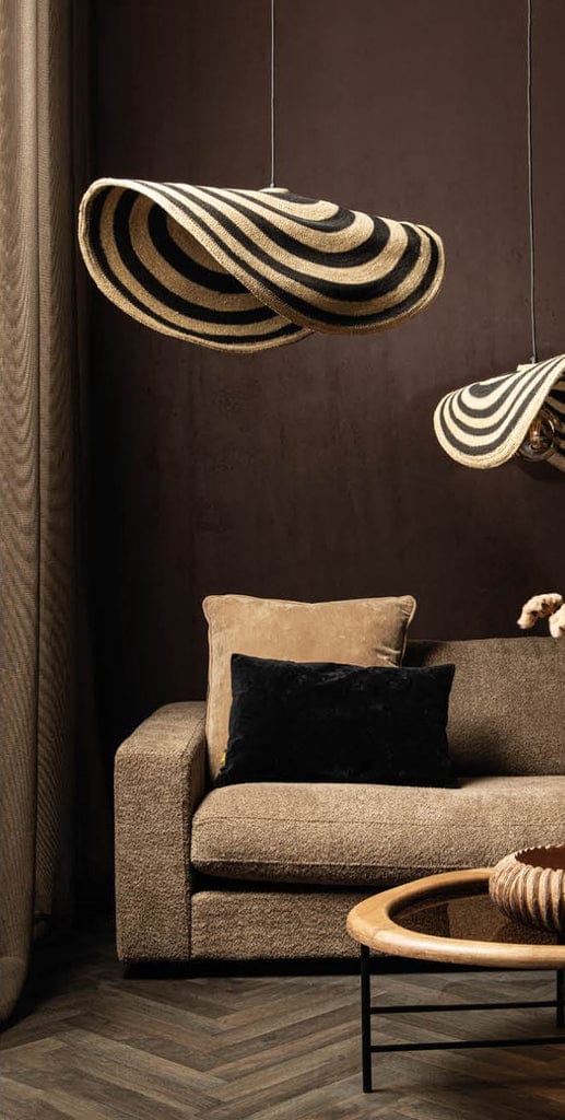 PTMD Loulou Natuurlijke zeegras golvende hanglamp S