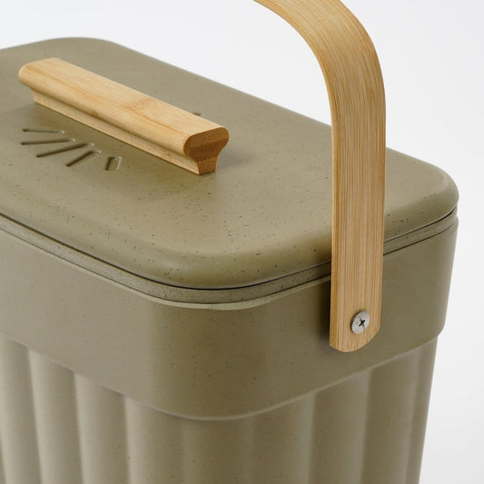 Mica Decorations Manja Afvalemmer - 7 Liter - Bamboe - Groen