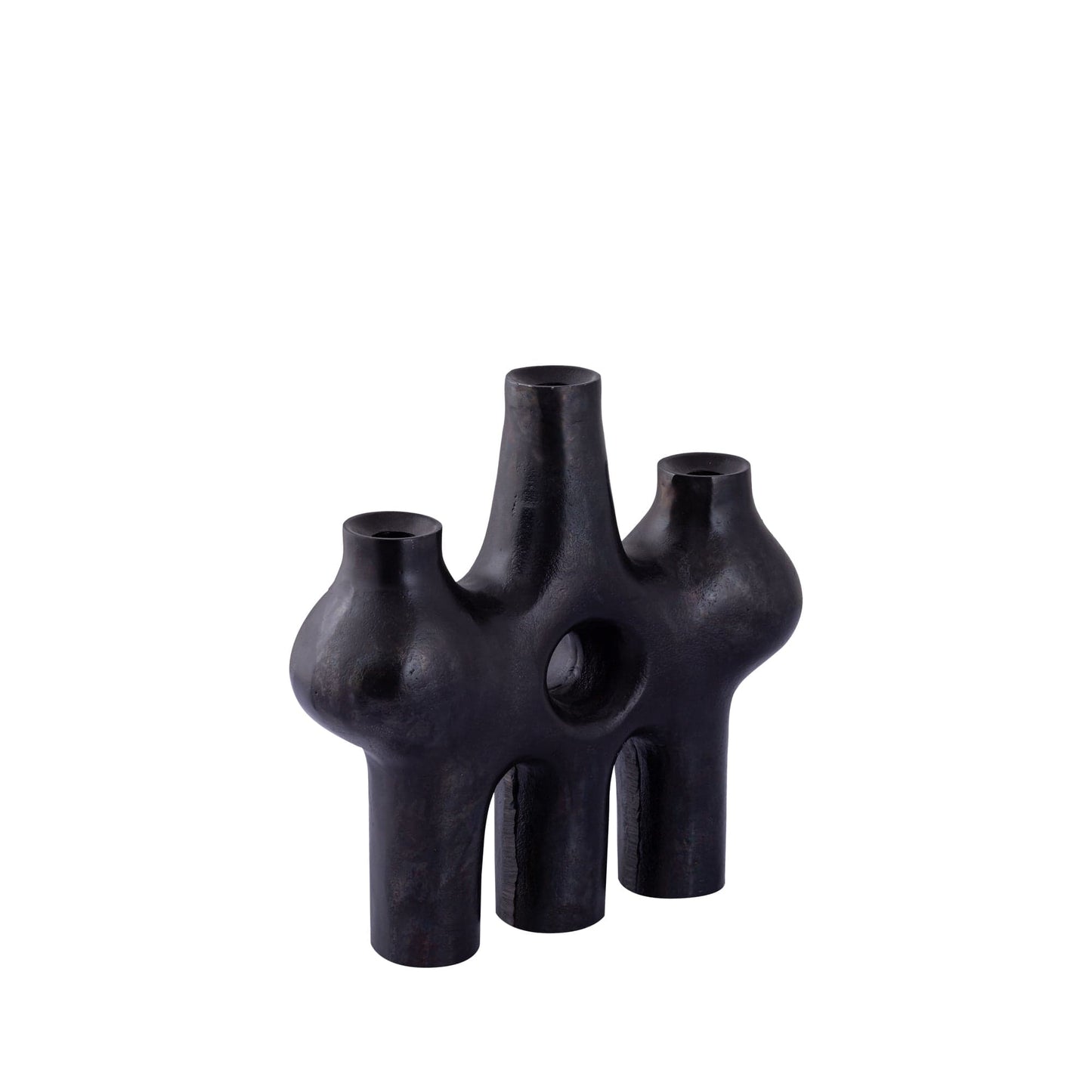 PTMD Marcie Zwarte alu abstracte kandelaar 3 armen