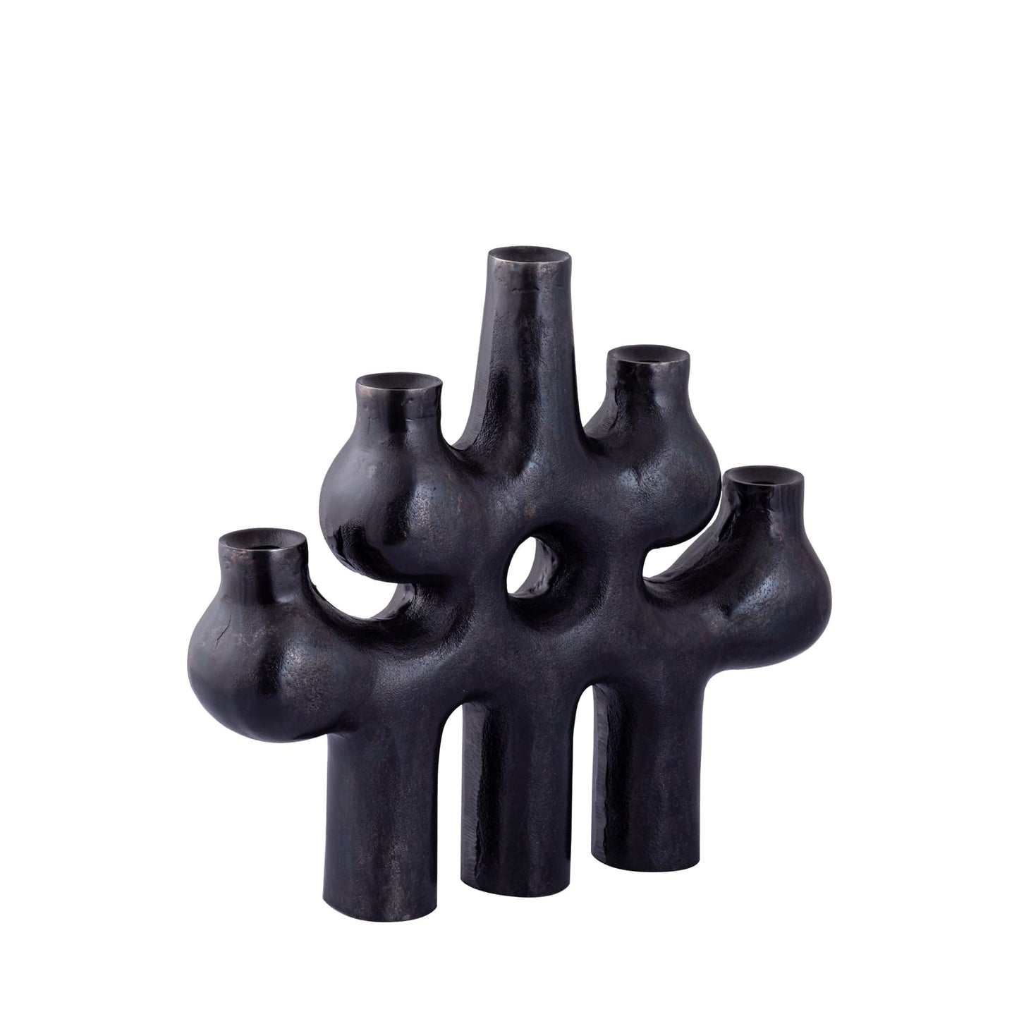 PTMD Marcie Zwarte alu abstracte kandelaar 5 armen