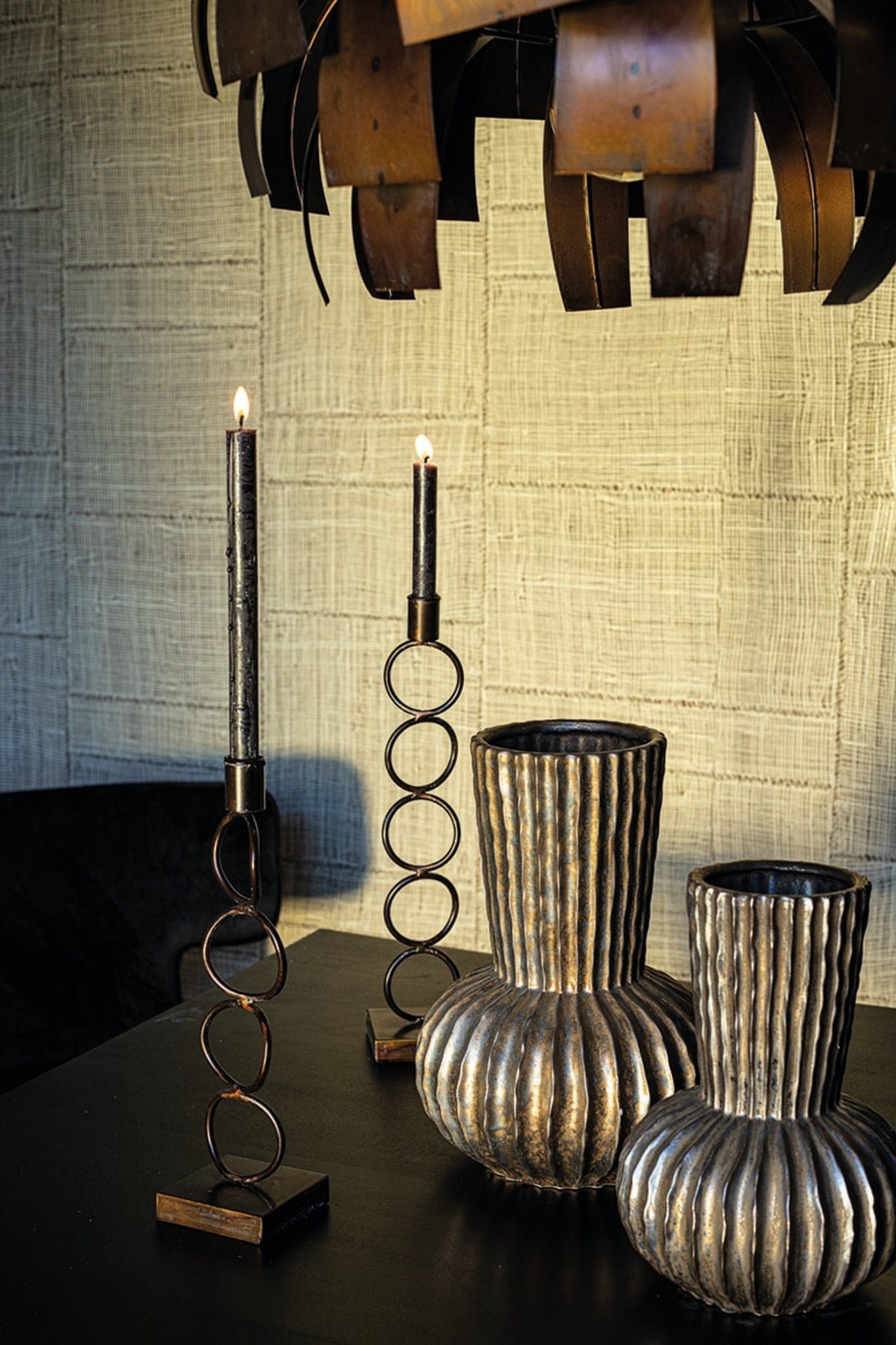 PTMD Marxy Koperen metalen hanglamp gelaagd rond