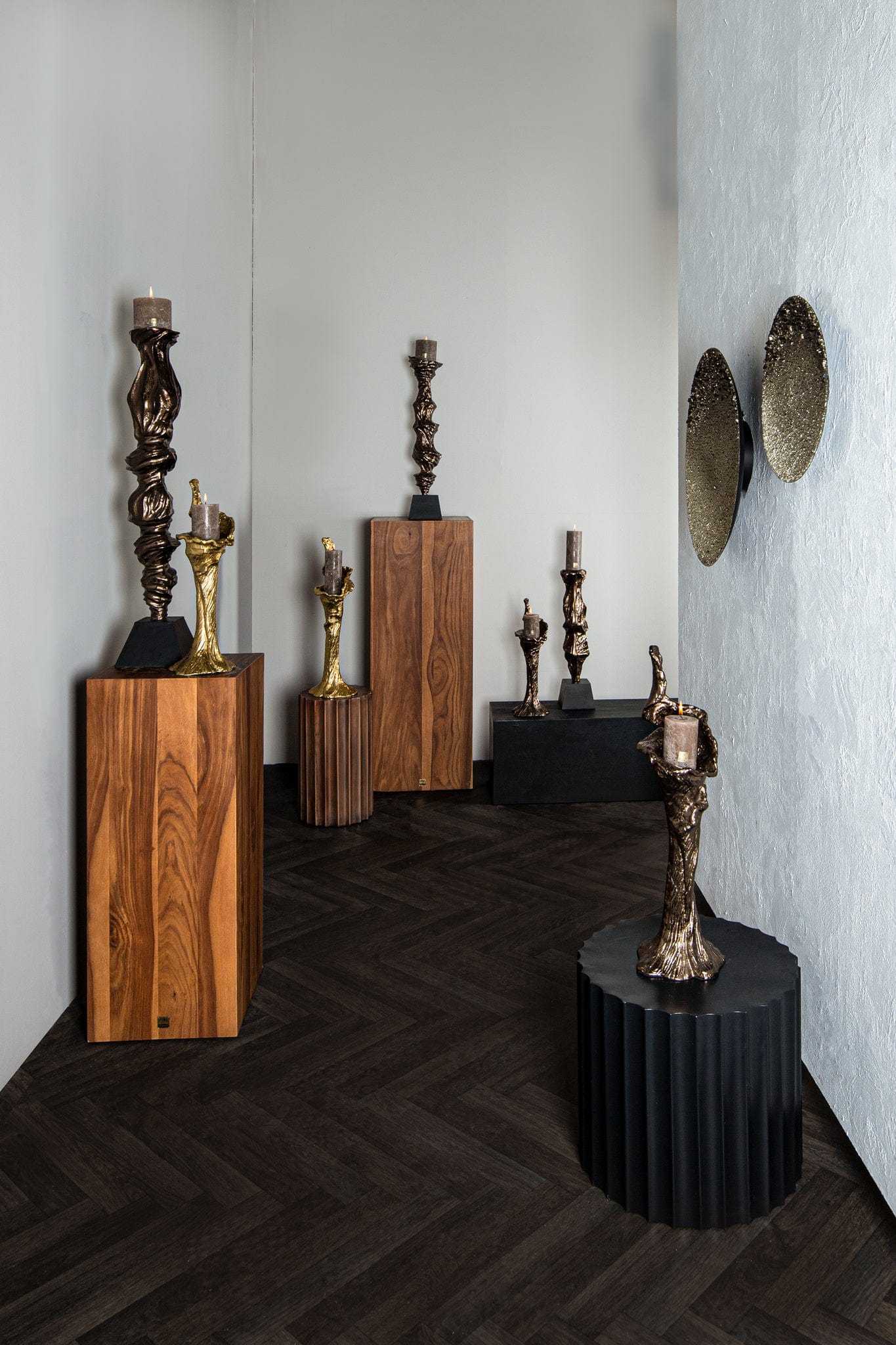 PTMD Mataly Goud gegoten alu kandelaar L