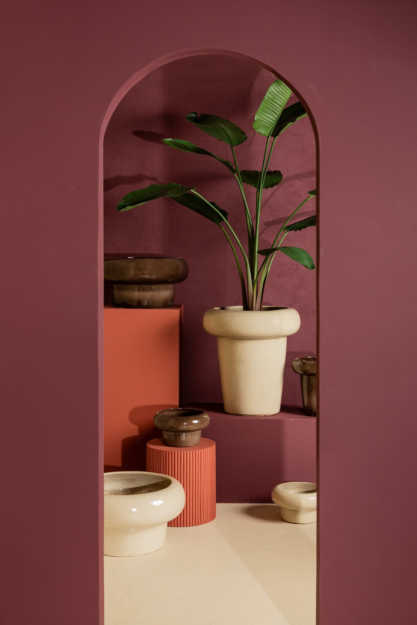 PTMD Megga Brown grote geglazuurde keramische pot dikke randSV2