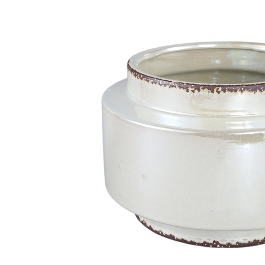 PTMD Melodi Pearl keramiek pot rond glanzend L