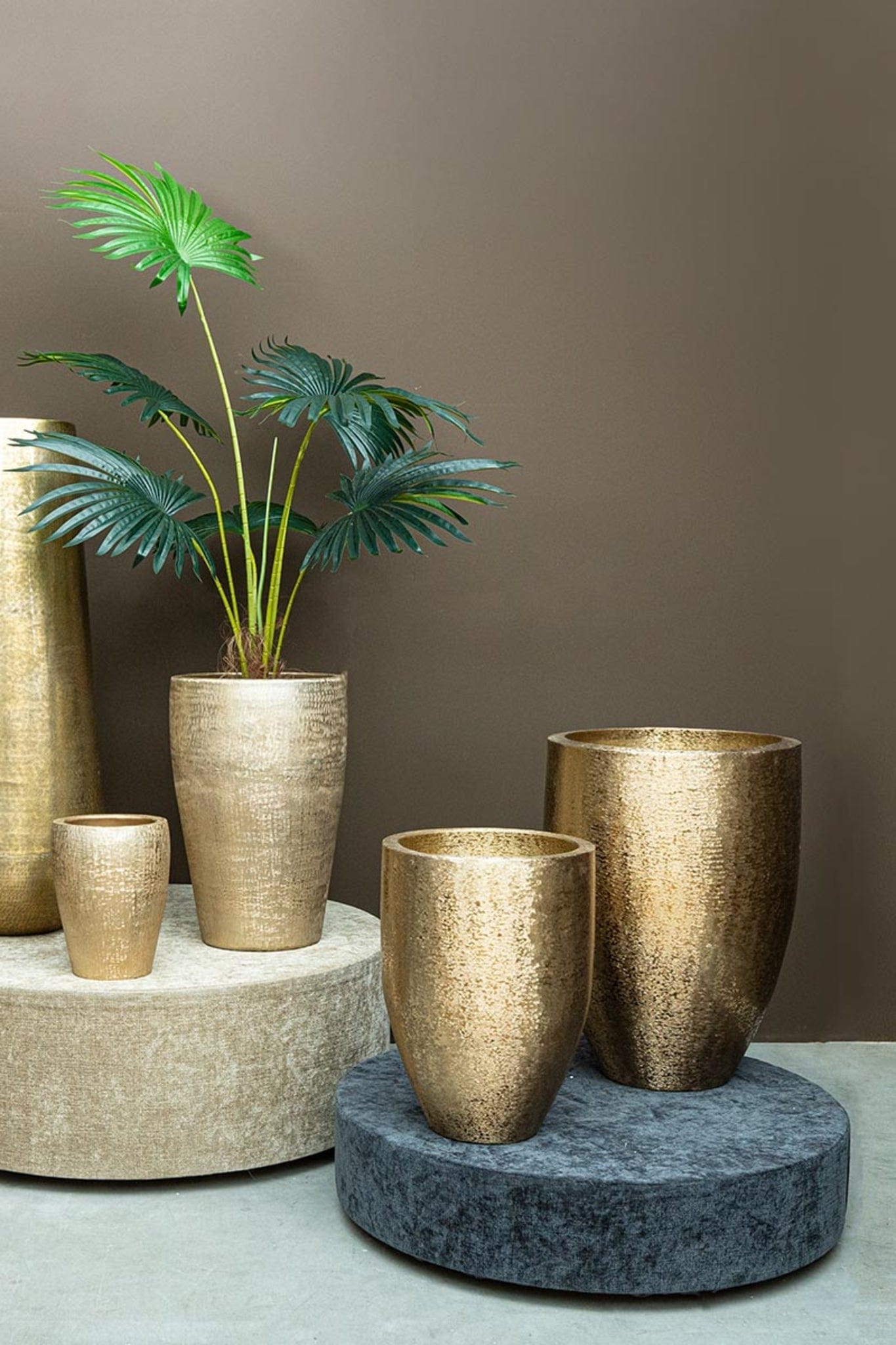 PTMD Mialee Champagne aluminium pot rond klein SV2