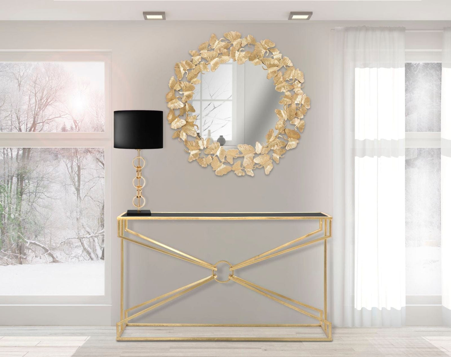 Mauro Ferretti MIRROR LEAF ROUND CM Ø 87X2,5