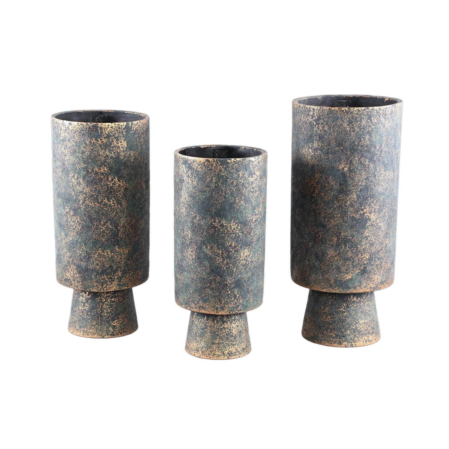 PTMD Mister Black cementpot ruwe kleur rond hoog L