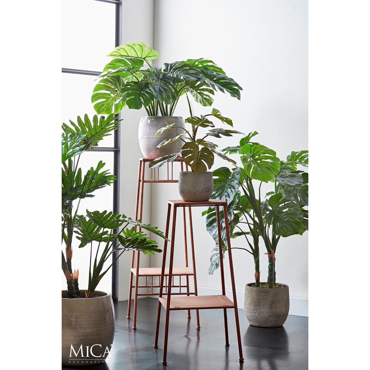 Mica Decorations Monstera Kunstplant - H60 x Ø80 cm - Groen