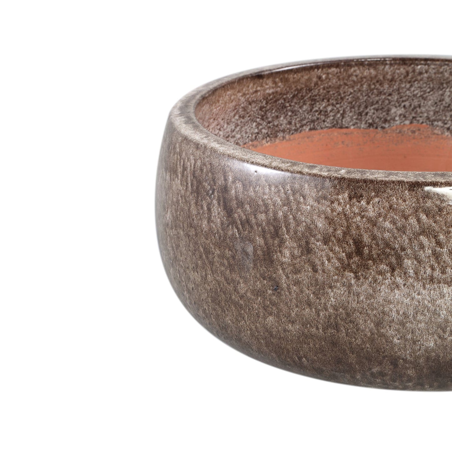 PTMD Nayaa Bruine keramische pot rond laag SV4