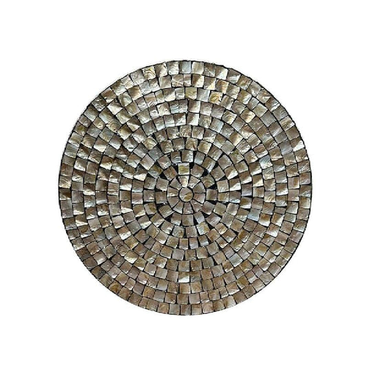 PTMD Nikael Bronze rond polyshell bamboe wandpaneel S