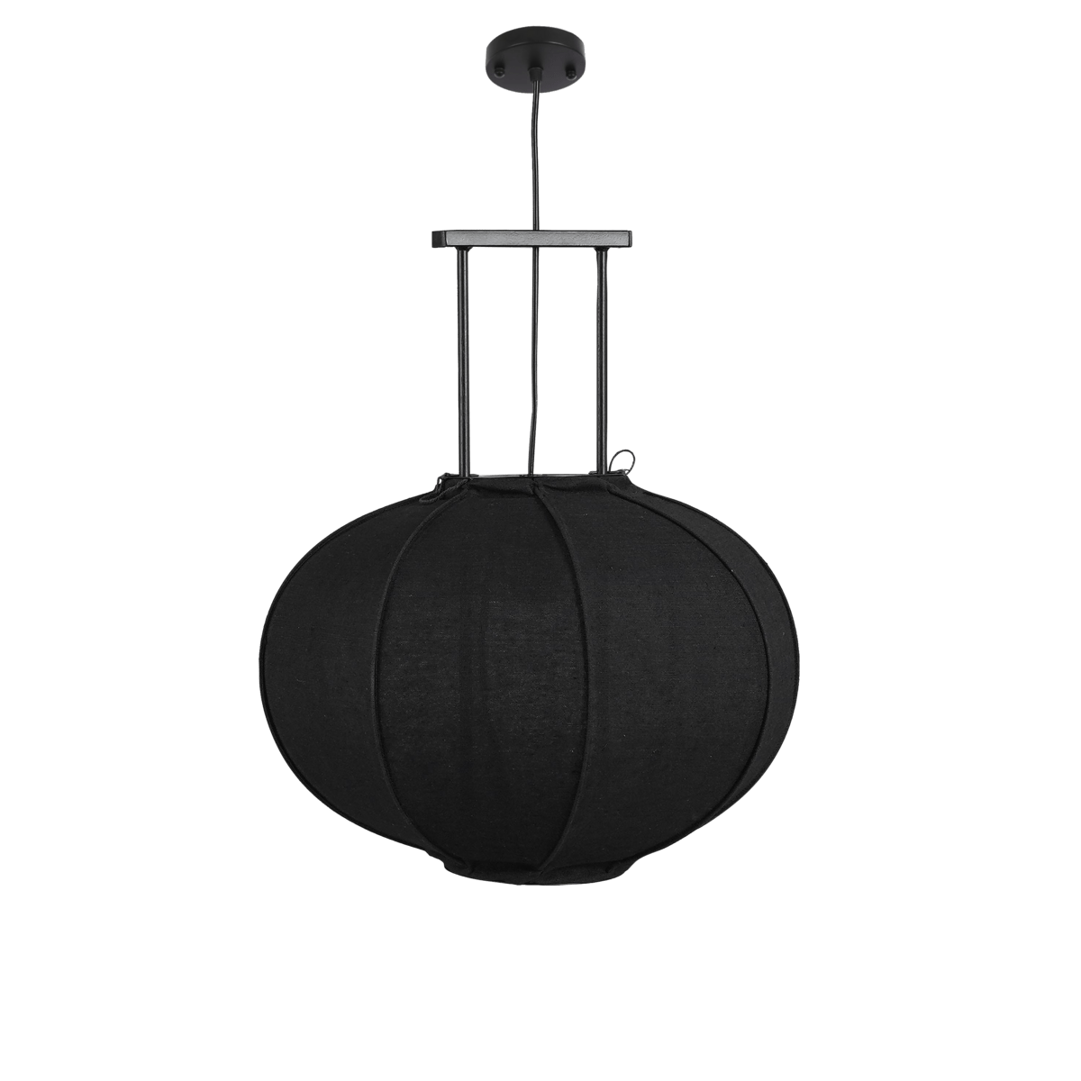 Mica Decorations Pego Hanglamp - H55 x Ø50 cm - Linnen - Zwart