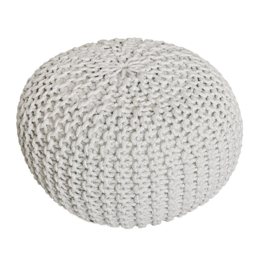 Voglrieder kreatives Wohnen Poef Ø 55 cm gebreide kruk poef vloerkussen grof gebreide look extra hoog hoogte 37 cm
