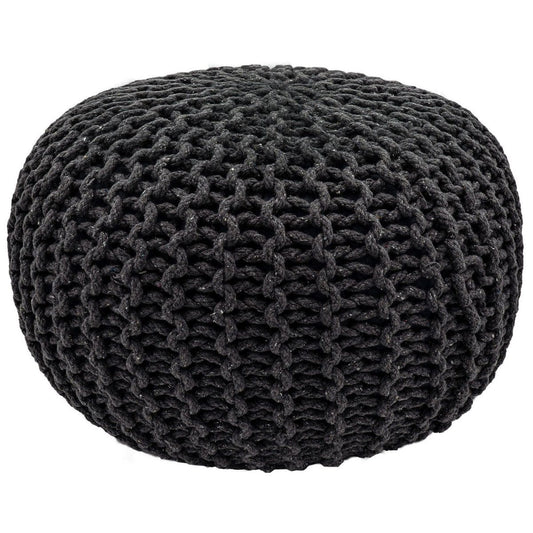 Voglrieder kreatives Wohnen Poef Ø 55 cm gebreide kruk poef vloerkussen grof gebreide look extra hoog hoogte 37 cm