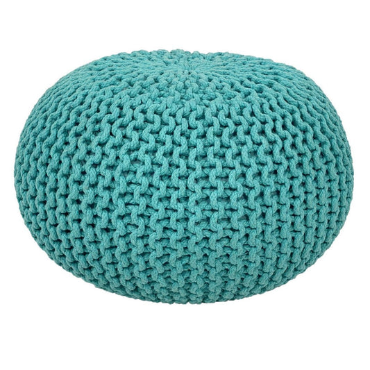 Voglrieder kreatives Wohnen Poef Ø 55 cm gebreide kruk poef vloerkussen grof gebreide look extra hoog hoogte 37 cm