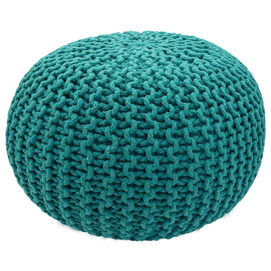 Voglrieder kreatives Wohnen Poef Ø 55 cm gebreide kruk poef vloerkussen grof gebreide look extra hoog hoogte 37 cm