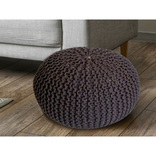 Voglrieder kreatives Wohnen Poef Ø 55 cm gebreide kruk poef vloerkussen grof gebreide look extra hoog hoogte 37 cm