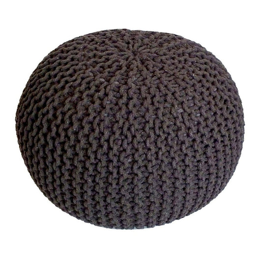 Voglrieder kreatives Wohnen Poef Ø 55 cm gebreide kruk poef vloerkussen grof gebreide look extra hoog hoogte 37 cm