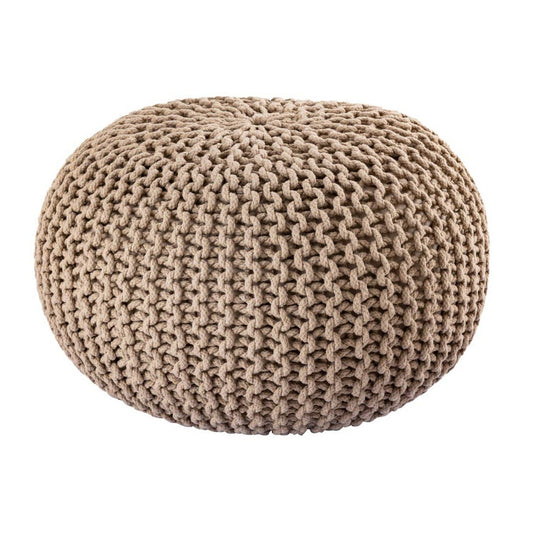 Voglrieder kreatives Wohnen Poef Ø 55 cm gebreide kruk poef vloerkussen grof gebreide look extra hoog hoogte 37 cm