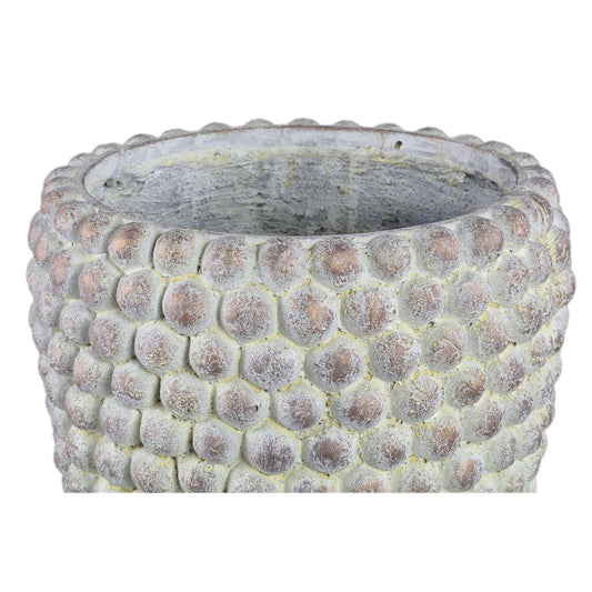 PTMD Ruis Crème cement stippenpot rond XXL