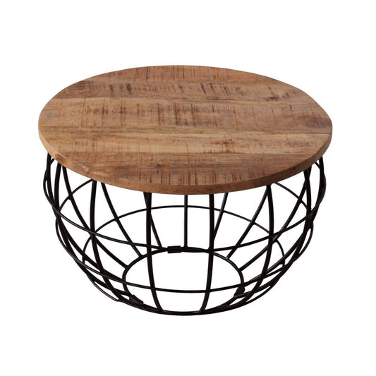 Voglrieder kreatives Wohnen Salontafel ø 55 cm woonkamertafel ronde bijzettafel duurzaam London metalen draadframe grid