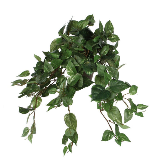 Mica Decorations Scindapsus Kunst Hangplant in Bloempot Stan - H45 x Ø25 cm - Groen