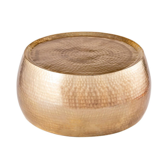 Voglrieder kreatives Wohnen Set van 2 salontafels 2e kwaliteit Dakar rond ø 59/49 x H 30/29 cm bijzettafels goud gehamerd aluminium