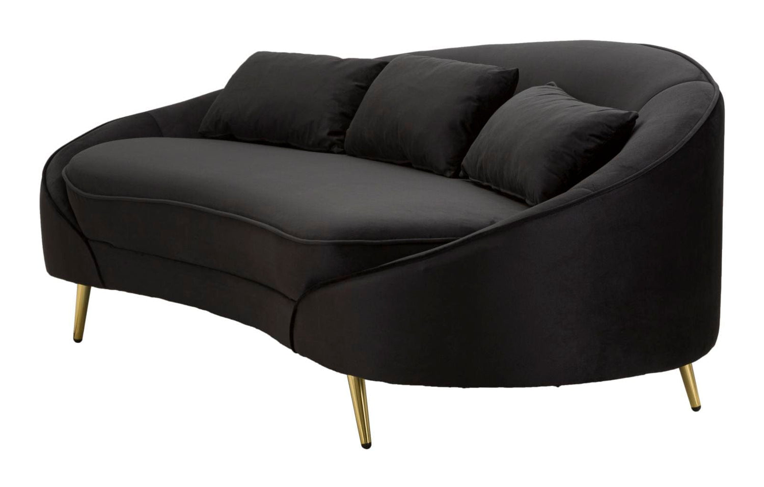 Mauro Ferretti SOFA 3 SEATERS OSLO WITH CUSHIONS BLACK CM 185X84X68