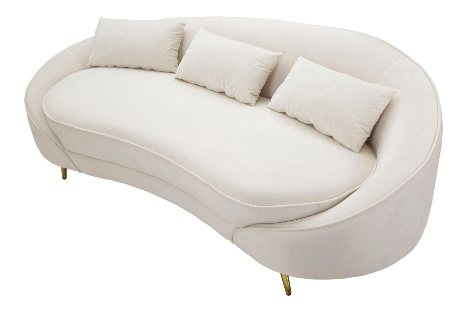 Mauro Ferretti SOFA 3 SEATERS OSLO WITH CUSHIONS CREAM CM 185X84X68