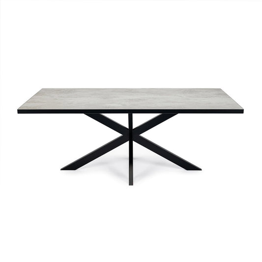 Stalux Stalux Eettafel 'Gijs' 180 x 100cm, kleur zwart / beton