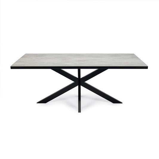 Stalux Stalux Eettafel 'Gijs' 200 x 100cm, kleur zwart / beton