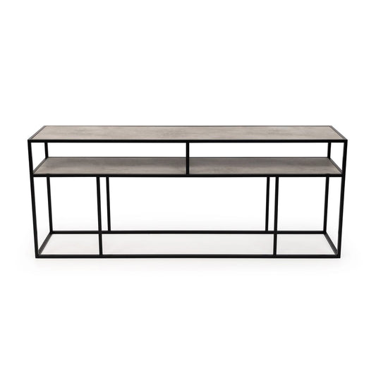 Stalux Stalux Side-table 'Teun' 200cm, kleur zwart / beton
