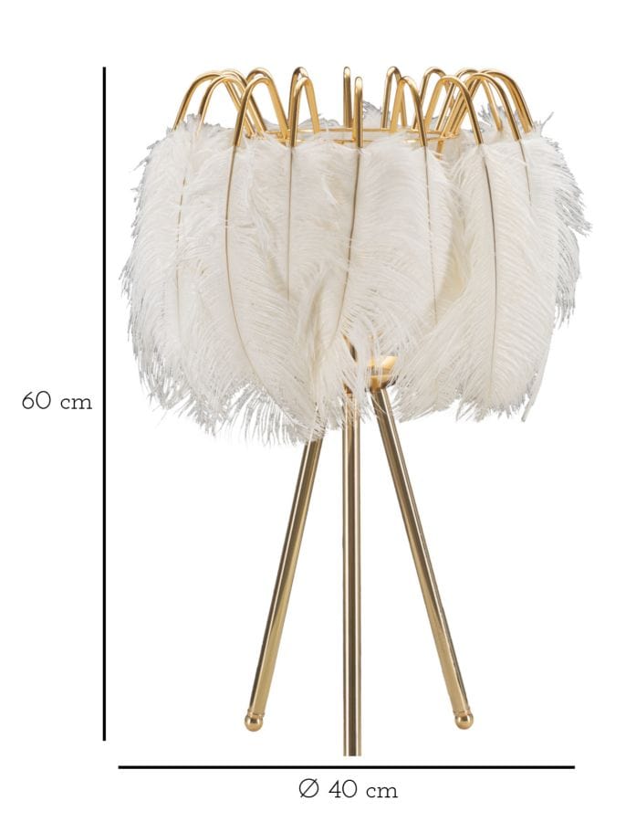 Mauro Ferretti TABLE LAMP FEATHER STAND CM Ø 40X60