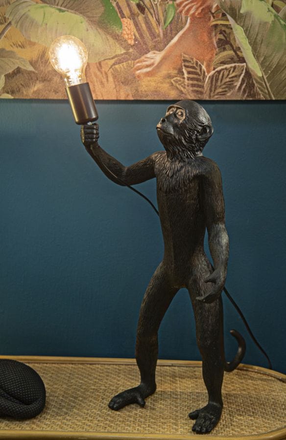 Mauro Ferretti TABLE LAMP MONKEY BLACK CM Ø 26X34X55