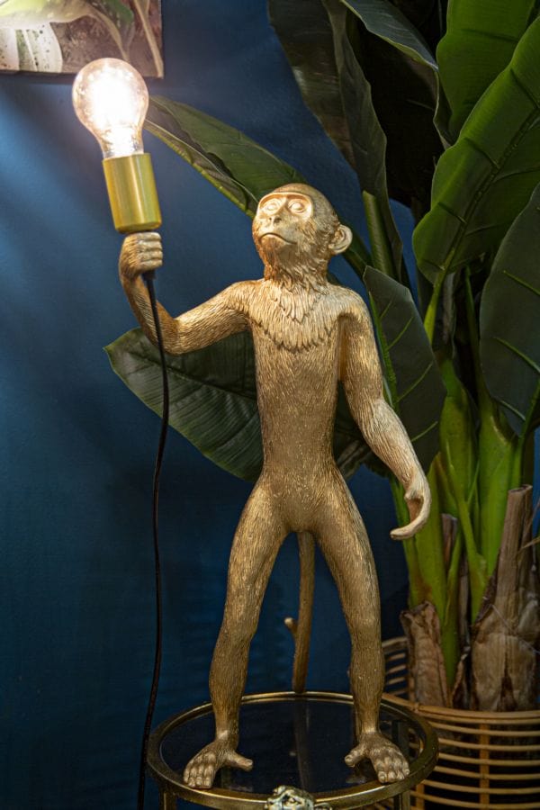 Mauro Ferretti TABLE LAMP MONKEY GOLD CM Ø 26X34X55