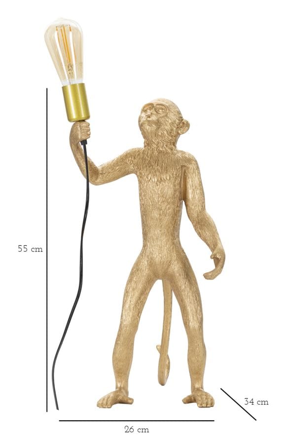 Mauro Ferretti TABLE LAMP MONKEY GOLD CM Ø 26X34X55