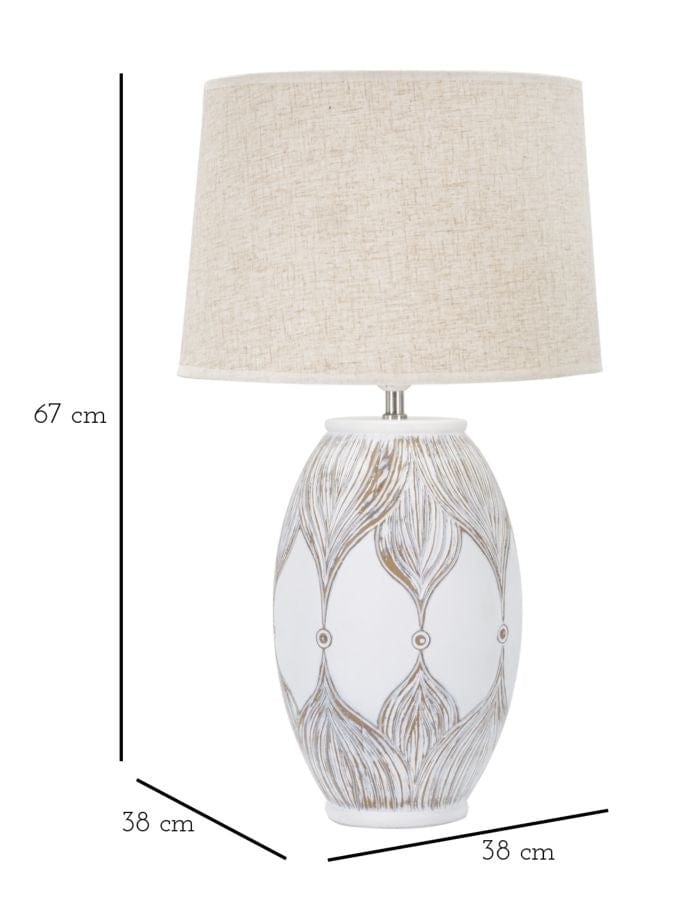 Mauro Ferretti TABLE LAMP POLYRESIN OVAL ATENE CM Ø 38X67
