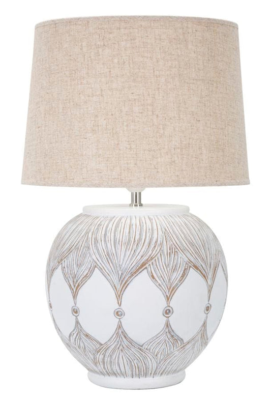 Mauro Ferretti TABLE LAMP POLYRESIN ROUND ATENE CM Ø 38X59