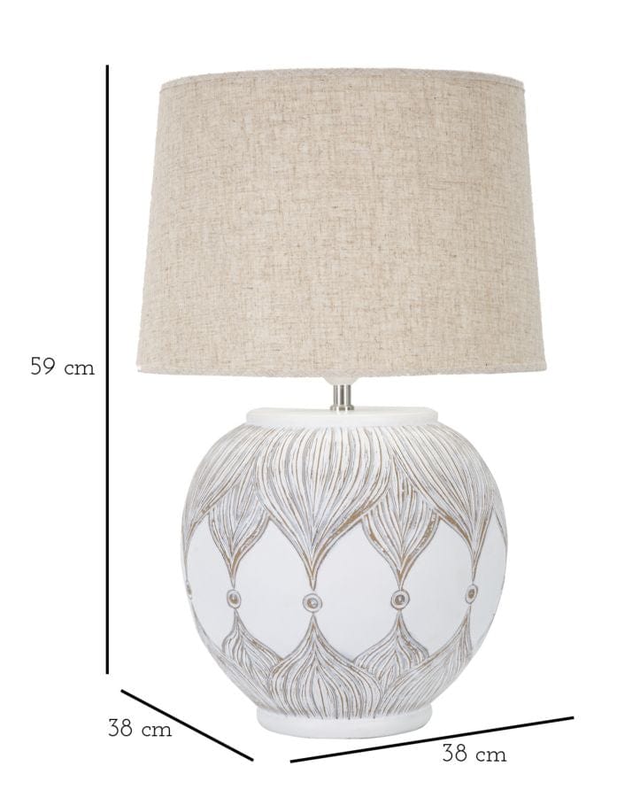 Mauro Ferretti TABLE LAMP POLYRESIN ROUND ATENE CM Ø 38X59