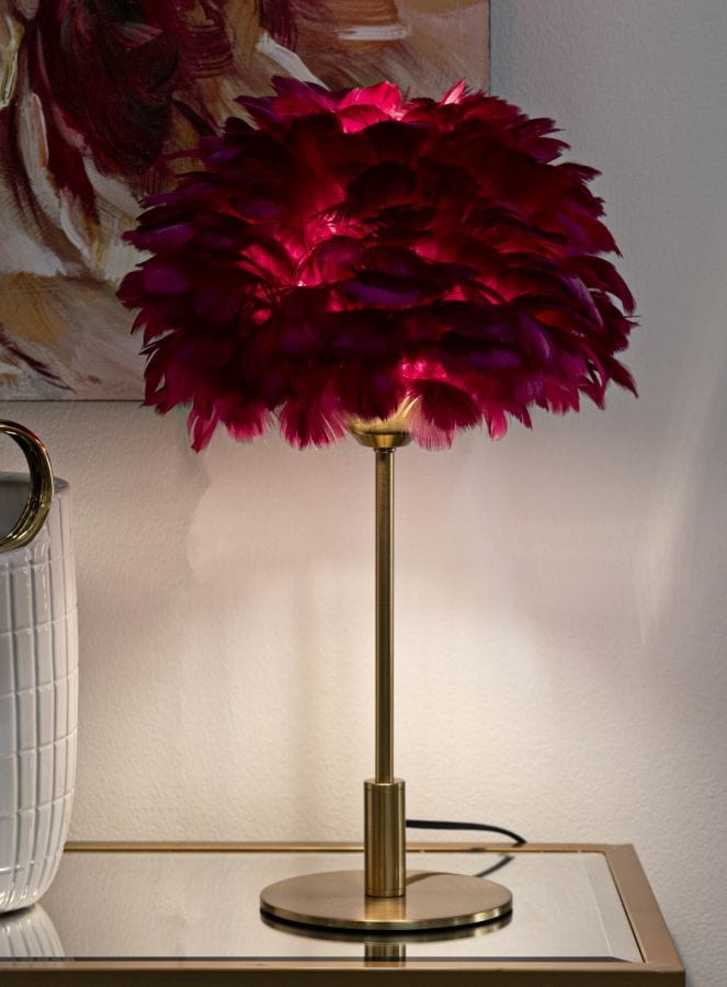 Mauro Ferretti TABLE LAMPBALL FEATHER BORDEAUX CM Ø 30X50