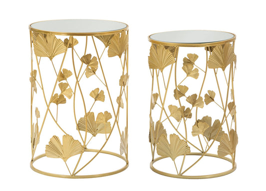 Mauro Ferretti TABLE LEAVY SET 2PCS CM Ø 38X55-33X50