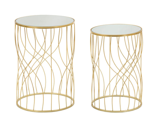 Mauro Ferretti TABLE LIGNE SET 2PCS CM Ø 38X55-33X50