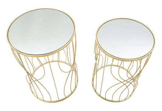 Mauro Ferretti TABLE LIGNE SET 2PCS CM Ø 38X55-33X50